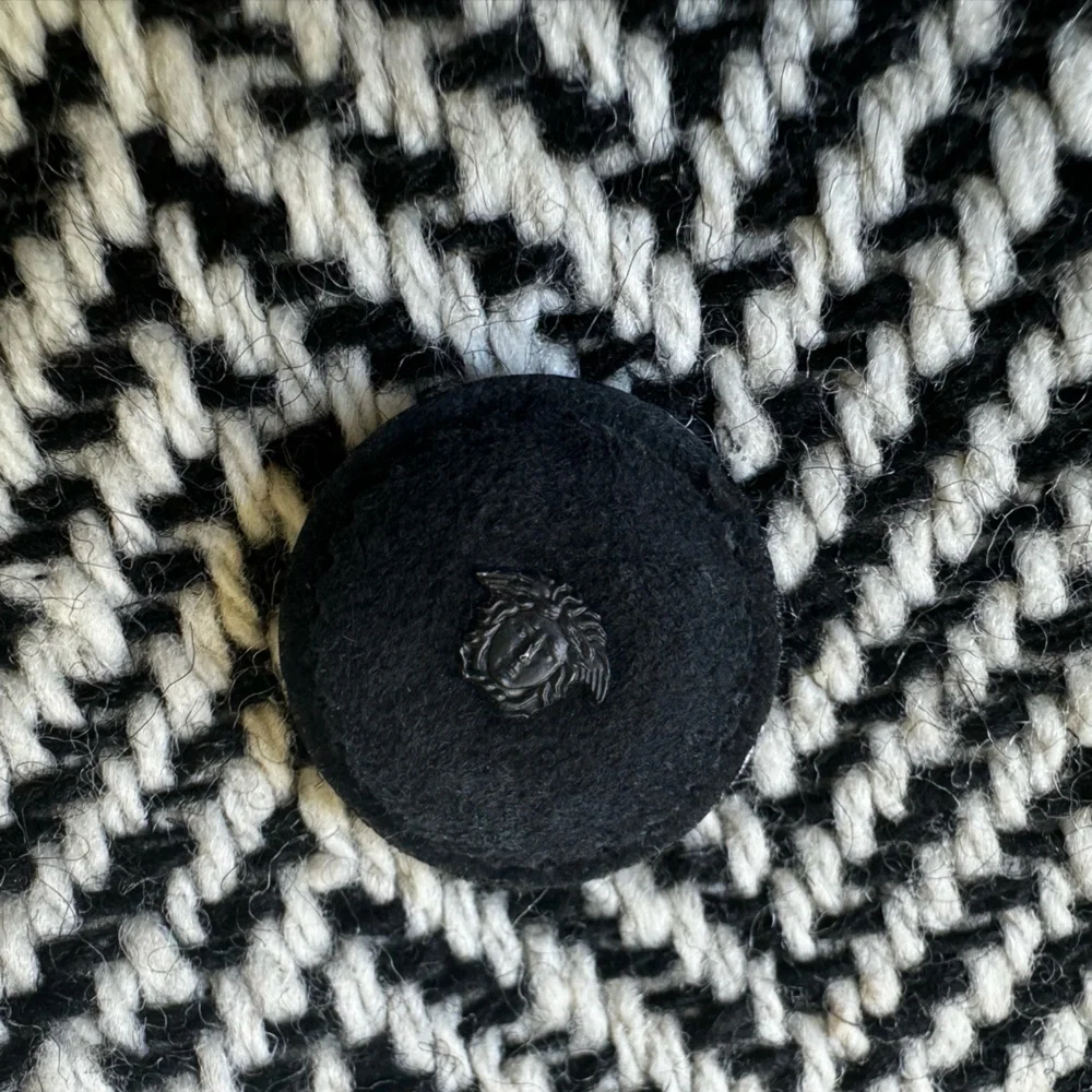 Gianni Versace 1973 Herringbone Wool Double Breasted Peacoat - Picture 4 of 12